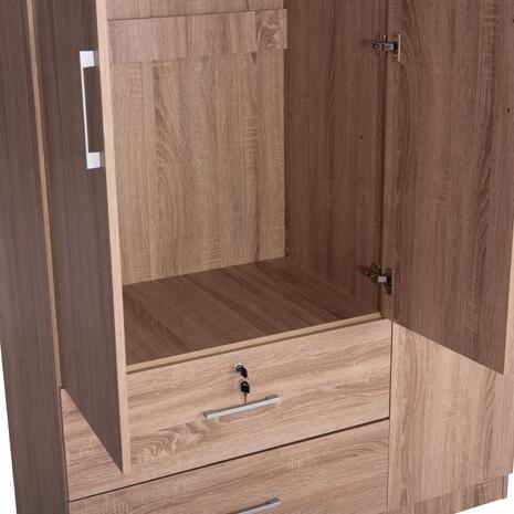 ΝΤΟΥΛΑΠΑ ΜΕ ΚΑΘΡΕΦΤΗ & ΣΥΡΤΑΡΙΑ JARRY HM2485.11 SONAMA OAK ΜΕΛΑΜΙΝΗ 119x48x183Υεκ