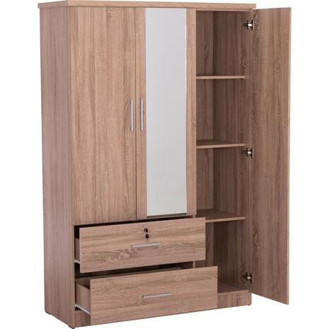 ΝΤΟΥΛΑΠΑ ΜΕ ΚΑΘΡΕΦΤΗ & ΣΥΡΤΑΡΙΑ JARRY HM2485.11 SONAMA OAK ΜΕΛΑΜΙΝΗ 119x48x183Υεκ