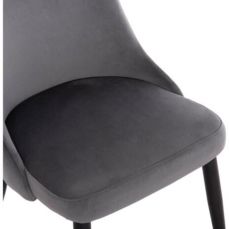 ΚΑΡΕΚΛΑ SERENITY HM8527.11 ΒΕΛΟΥΔΟ ΓΚΡΙ ΜΕ ΜΑΥΡΑ ΜΕΤΑΛΛΙΚΑ ΠΟΔΙΑ 51x54x83,5Υεκ. (σετ 2 τεμαχίων)