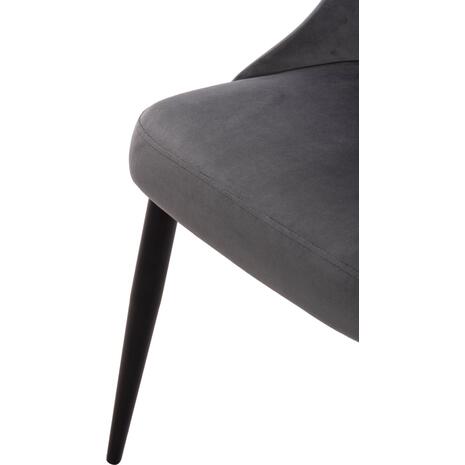 ΚΑΡΕΚΛΑ SERENITY HM8527.11 ΒΕΛΟΥΔΟ ΓΚΡΙ ΜΕ ΜΑΥΡΑ ΜΕΤΑΛΛΙΚΑ ΠΟΔΙΑ 51x54x83,5Υεκ. (σετ 2 τεμαχίων)