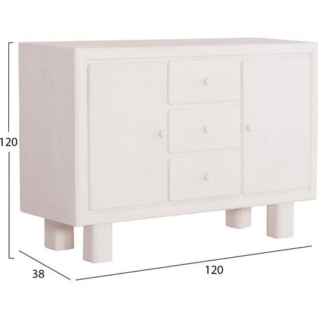ΜΠΟΥΦΕΣ ΣΕΙΡΑ SANTORINI HM18048 MDF ΣΕ ΥΠΟΛΕΥΚΟ ΧΡΩΜΑ-3 ΣΥΡΤΑΡΙΑ & 2 ΠΟΡΤΕΣ 120x38x80Υεκ.