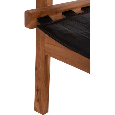 ΠΟΛΥΘΡΟΝΑ KONNA HM9928.01 TEAK ΞΥΛΟ ΣΕ ΦΥΣΙΚΟ-ΔΕΡΜΑ ΑΓΕΛΑΔΟΣ ΣΕ ΜΑΥΡΟ 80x64x73Υεκ.