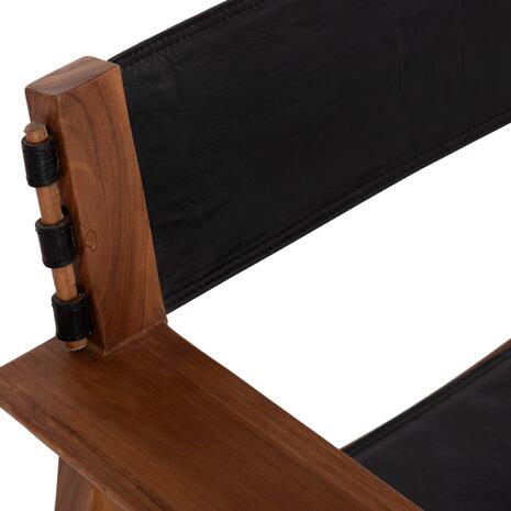 ΠΟΛΥΘΡΟΝΑ KONNA HM9928.01 TEAK ΞΥΛΟ ΣΕ ΦΥΣΙΚΟ-ΔΕΡΜΑ ΑΓΕΛΑΔΟΣ ΣΕ ΜΑΥΡΟ 80x64x73Υεκ.