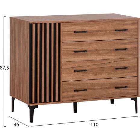 ΣΥΡΤΑΡΙΕΡΑ ΣΕΙΡΑ HARRY HM18009.01 ΜΕΛΑΜΙΝΗ ΣΚΟΥΡΟ ΦΥΣΙΚΟ-ΜΑΥΡΟ 110x46x87,5Υεκ.