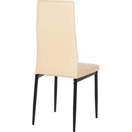 ΚΑΡΕΚΛΑ ΤΡΑΠΕΖΑΡΙΑΣ LADY HM0037.25 ΑΝΟΙΧΤΟ ΚΡΕΜ PU ΣΚΕΛΕΤΟΣ ΜΑΥΡΟΣ ΜΕΤΑΛ. (K/D) 42x44x95Υεκ (σετ 4 τεμαχίων) (Διάφορα χρώματα)