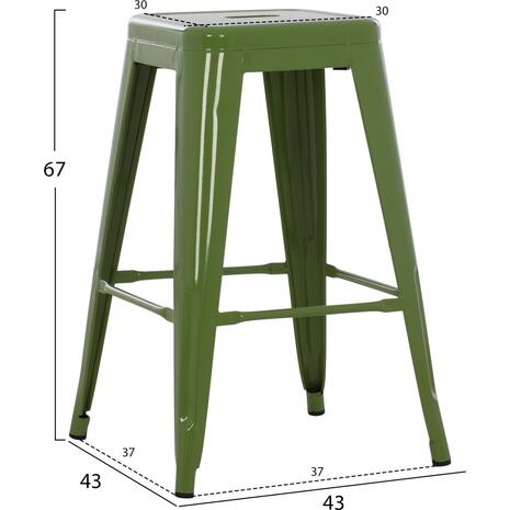 ΣΚΑΜΠΟ ΜΕΣΑΙΟΥ ΥΨΟΥΣ ΜΕΤΑΛΛΙΚΟ MELITA-PRO HM8573.53 ΣΕ LIGHT OLIVE GREEN 43x43x67Υεκ.