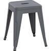 ΣΚΑΜΠΟ ΜΕΤΑΛΛΙΚΟ MELITA HM0096.50 ΣΕ ΓΚΡΙ ΜΑΤ ΧΡΩΜΑ 37x37x45Υεκ.