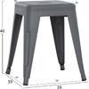 ΣΚΑΜΠΟ ΜΕΤΑΛΛΙΚΟ MELITA HM0096.50 ΣΕ ΓΚΡΙ ΜΑΤ ΧΡΩΜΑ 37x37x45Υεκ.
