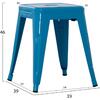 ΣΚΑΜΠΟ ΜΕΤΑΛΛΙΚΟ MELITA HM0096.48 ΣΕ ΜΠΛΕ ΧΡΩΜΑ 37x37x45Υεκ.