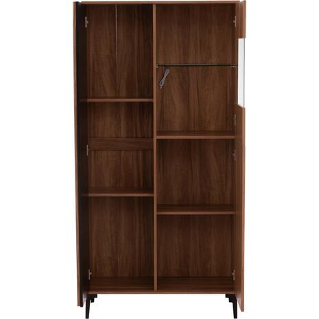 ΒΙΤΡΙΝΑ ΣΕΙΡΑ HARRY HM18011.01 ΜΕΛΑΜΙΝΗ ΣΚΟΥΡΟ ΦΥΣΙΚΟ ΞΥΛΟΥ-ΜΑΥΡΟ 90x40x185Υεκ.