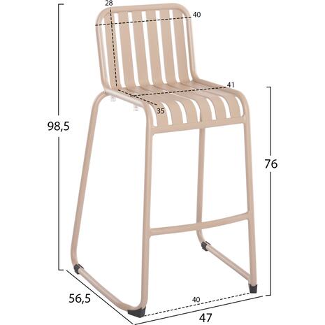 ΣΚΑΜΠΟ ΜΠΑΡ ΑΛΟΥΜΙΝΙΟΥ RACHEL HM6341.04 ΣΑΜΠΑΝΙ 59,5x55x101Υεκ.