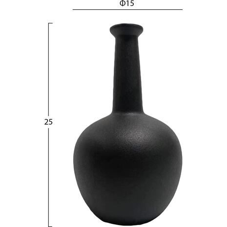 ΕΠΙΤΡΑΠΕΖΙΟ ΚΕΡΑΜΙΚΟ ΔΙΑΚΟΣΜΗΤΙΚΟ ELENDIL HM4593.02 ΜΑΥΡΟ ΜΑΤ 14,5x25Υεκ