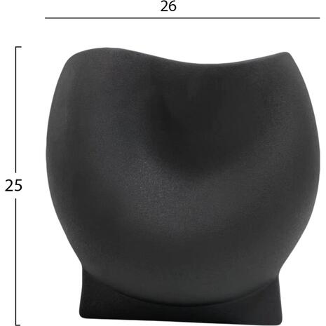 ΕΠΙΤΡΑΠΕΖΙΟ ΚΕΡΑΜΙΚΟ ΔΙΑΚΟΣΜΗΤΙΚΟ GLAZE HM4610.02 ΜΑΥΡΟ ΜΑΤ 26x14x25Υεκ