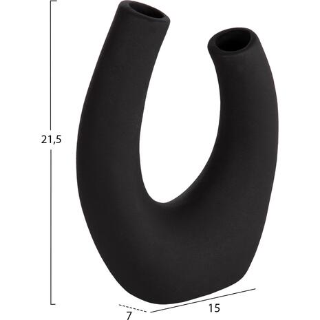 ΕΠΙΤΡΑΠΕΖΙΟ ΚΕΡΑΜΙΚΟ ΔΙΑΚΟΣΜΗΤΙΚΟ ELLIPTO HM4643.02 ΜΑΥΡΟ ΜΑΤ 15x7x21,5Υεκ