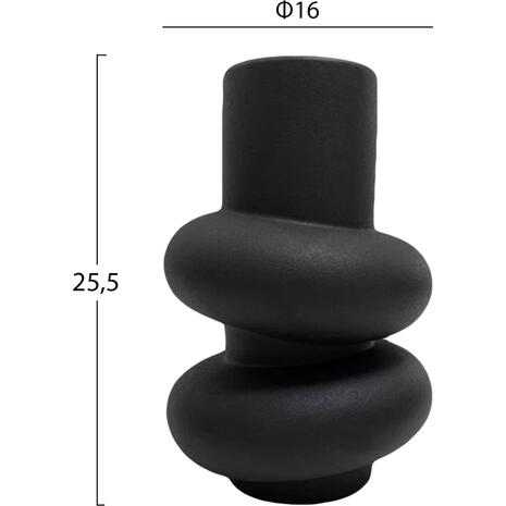 ΕΠΙΤΡΑΠΕΖΙΟ ΚΕΡΑΜΙΚΟ ΔΙΑΚΟΣΜΗΤΙΚΟ ROOK HM4627.02 ΜΑΥΡΟ ΜΑΤ Φ16x25,5Υεκ