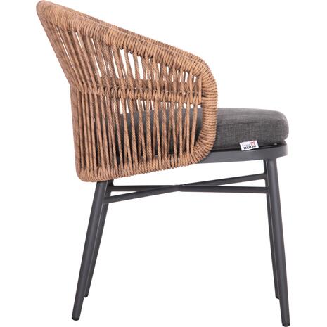 ΠΟΛΥΘΡΟΝΑ ΑΛΟΥΜΙΝΙΟΥ ORIN HM6265.01 ΣΚΟΥΡΟ ΓΚΡΙ- P.E.RATTAN ΣΕ ΦΥΣΙΚΟ 58x61x75Υεκ.