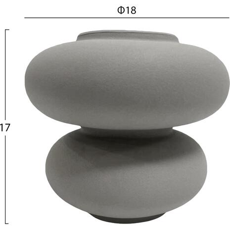 ΕΠΙΤΡΑΠΕΖΙΟ ΚΕΡΑΜΙΚΟ ΔΙΑΚΟΣΜΗΤΙΚΟ ROOK HM4629.03 ΓΚΡΙ ΜΑΤ Φ18x17Υεκ