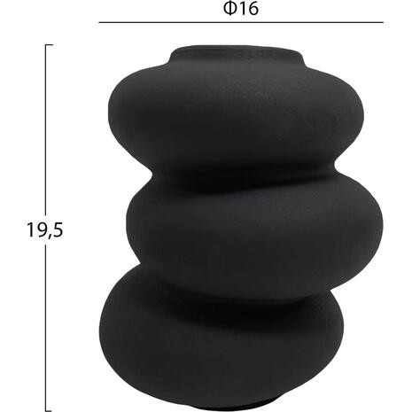 ΕΠΙΤΡΑΠΕΖΙΟ ΚΕΡΑΜΙΚΟ ΔΙΑΚΟΣΜΗΤΙΚΟ ROOK HM4628.02 ΜΑΥΡΟ ΜΑΤ Φ14x19Υεκ