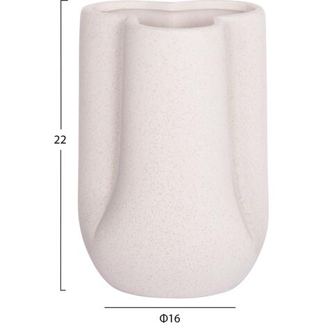 ΕΠΙΤΡΑΠΕΖΙΟ ΚΕΡΑΜΙΚΟ ΔΙΑΚΟΣΜΗΤΙΚΟ GLAZE HM4613.01 ΚΡΥΣΤΑΛΛΙΚΟ ΥΠΟΛΕΥΚΟ Φ16x22Υεκ