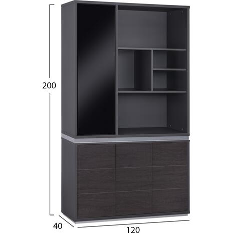 ΒΙΒΛΙΟΘΗΚΗ ΓΡΑΦΕΙΟΥ ΕΠΑΓΓΕΛΜΑΤΙΚΗ ROSEWOOD HM2091L 120Χ40Χ200Υ εκ.