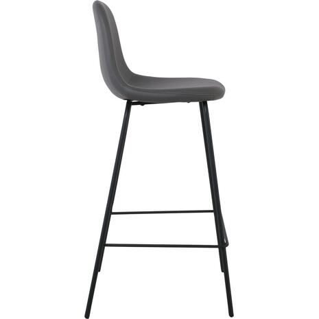 CELINA Σκαμπό BAR με Πλάτη, Κάθισμα H.67cm, Μέταλλο Βαφή Μαύρο, Pvc Γκρι (σετ 4 τεμαχίων) (ΕΜ902,1P)