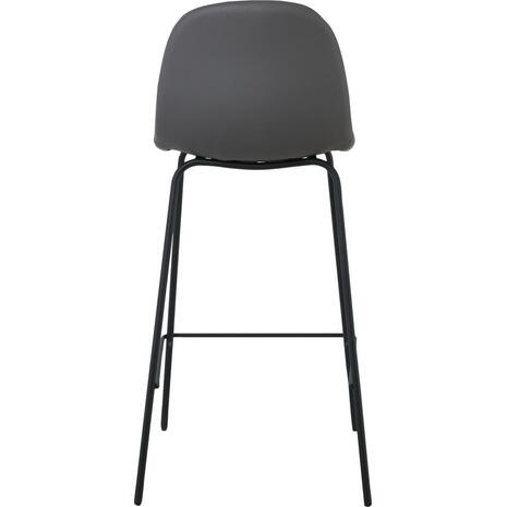 CELINA Σκαμπό BAR με Πλάτη, Κάθισμα H.67cm, Μέταλλο Βαφή Μαύρο, Pvc Γκρι (σετ 4 τεμαχίων) (ΕΜ902,1P)