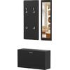 ΣΕΤ ΕΙΣΟΔΟΥ ΜΕ ΚΑΘΡΕΠΤΗ VERN HM2476.02 ΜΕΛΑΜΙΝΗ ΣΕ WENGE 80x27x175Υεκ