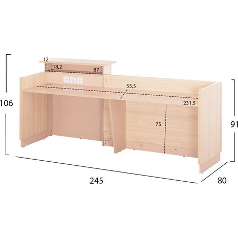 ΓΡΑΦΕΙΟ ΥΠΟΔΟΧΗΣ DALTON HM2068.02 ΜΕΛΑΜΙΝΗ ΣΕ SONAMA-ΜΠΕΖ 240x80x106Υεκ.