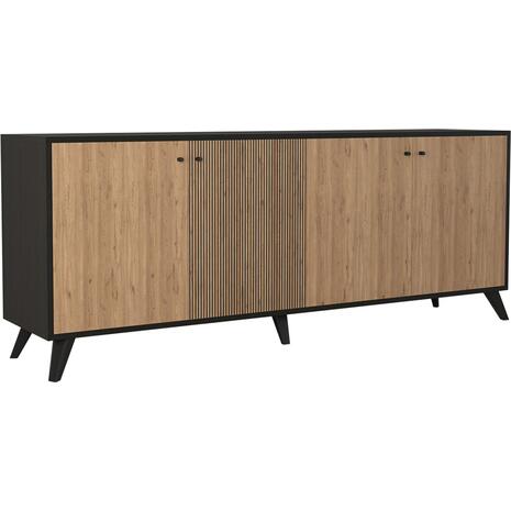 ΜΠΟΥΦΕΣ ΜΕΛΑΜΙΝΗΣ KRUDEN HM9446.11 ΜΑΥΡΟ-ΦΥΣΙΚΟ 180x40x78.6Υεκ.