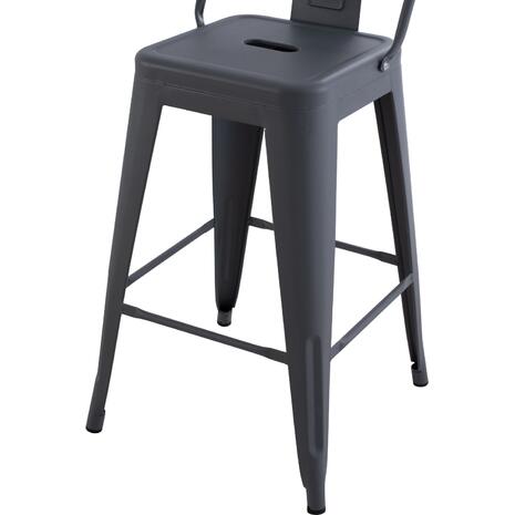 ΣΚΑΜΠΟ ΜΠΑΡ ΜΕΣΑΙΟΥ ΥΨΟΥΣ ΜΕΤΑΛΛΙΚΟ MELITA-PRO HM8574.50 ΓΚΡΙ 43x43x88Υεκ. (Γκρι)