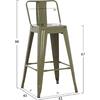 ΣΚΑΜΠΟ ΜΠΑΡ ΜΕΣΑΙΟΥ ΥΨΟΥΣ ΜΕΤΑΛΛΙΚΟ MELITA-PRO HM8574.43 DARK OLIVE GREEN 43x43x88Υεκ. (Βαθύ πράσινο)
