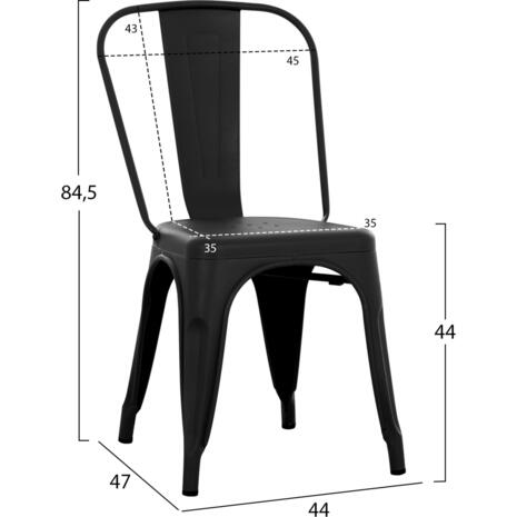 ΚΑΡΕΚΛΑ ΜΕΤΑΛΛΙΚΗ MELITA-PRO HM8641.42 ΜΑΥΡΟ ΜΑΤ 44x47x84.5Υεκ. (Μαύρο)