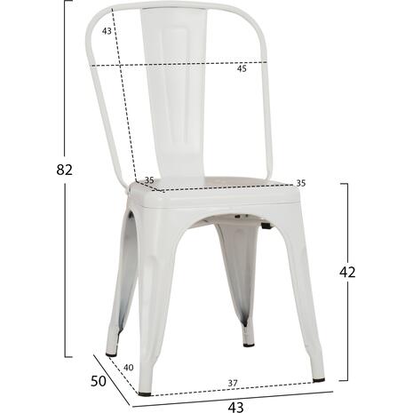 ΚΑΡΕΚΛΑ ΜΕΤΑΛΛΙΚΗ MELITA-PRO HM8641.41 ΛΕΥΚΟ ΜΑΤ 44x47x84.5Υεκ. (Λευκό)