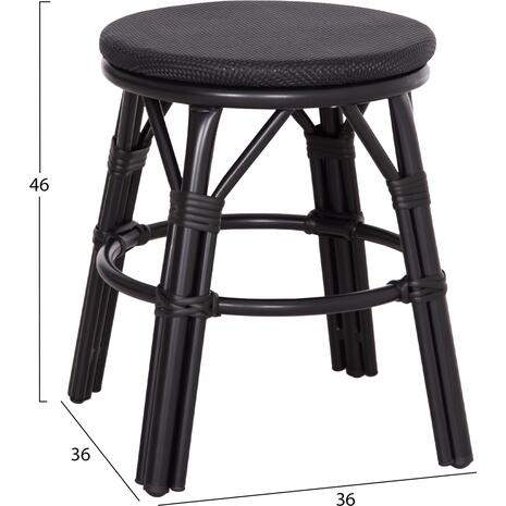 ΣΚΑΜΠΟ ΑΛΟΥΜΙΝΙΟΥ CHINO HM6285.02 BAMBOO LOOK & TEXTILENE ΣΕ ΜΑΥΡΟ Φ36x46Υεκ.