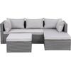 CORNER Set Wicker, Γωνία με Σκαμπό, Απόχρωση Ανοιχτό Γκρι Αναστρέψιμη Γωνία (Ε6628,1)