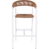 MADY Σκαμπό Bar, ALU Άσπρο, Rope Wicker Φυσικό (Ε6720,2)