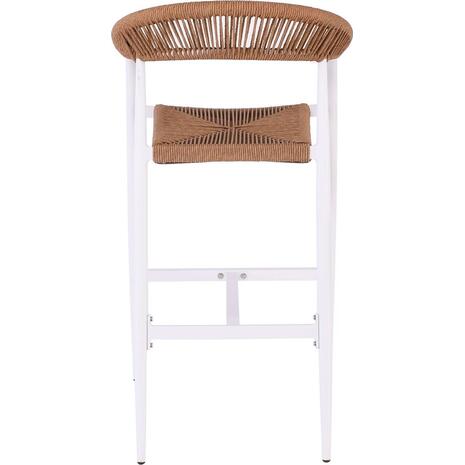 MADY Σκαμπό Bar, ALU Άσπρο, Rope Wicker Φυσικό (Ε6720,2)