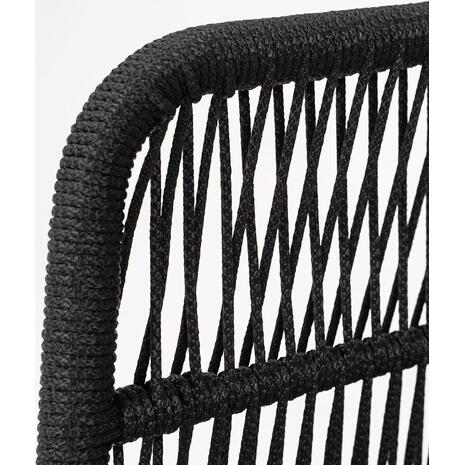 MARK Set Σαλόνι Κήπου 4 τεμαχίων Acacia Φυσικό, Rope Wicker Μαύρο, Μαξιλάρια Μπεζ (Ε2360,1)