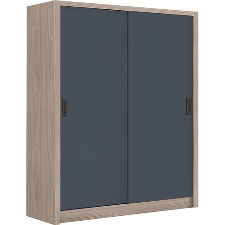 VANITY Ντουλάπα Δίφυλλη - Συρόμενη, Αποχρώσεων Sonoma Oak & Grey (Ε7355,1)
