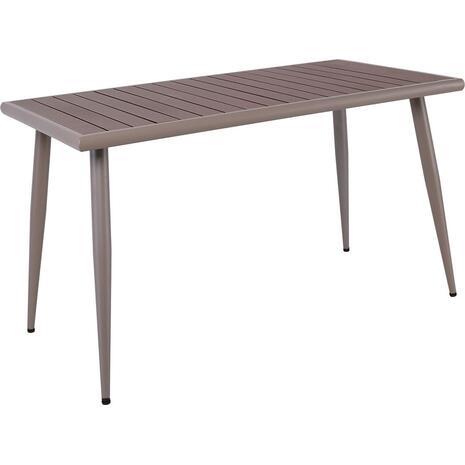 SERRANO Set Κήπου: Τραπέζι + 6 Πολυθρόνες, Μέταλλο Βαφή Sand Beige, Polywood Καρυδί (Ε6893,S)