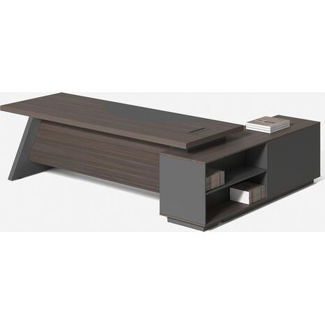 MASTER Γραφείο Αριστερή Γωνία, Απόχρωση Grey Walnut (ΕΟ925,L)
