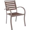 SERRANO Set Κήπου: Τραπέζι + 6 Πολυθρόνες, Μέταλλο Βαφή Sand Beige, Polywood Καρυδί (Ε6893,S)