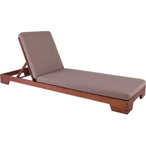 VERANO Ξαπλώστρα (B) Acacia με Μαξιλάρι 70x207cm Πάχος 8cm, Ύφασμα Απόχρωση Cappuccino (Ε230,1)