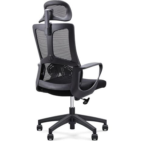 BF8600 Πολυθρόνα Γραφείου Διευθυντή, Mesh Μαύρο, Ύφασμα Μαύρο (ΕΟ619,1)