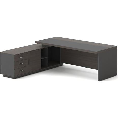 VIP Γραφείο Αριστερή Γωνία, Απόχρωση Grey Walnut (ΕΟ929,L)