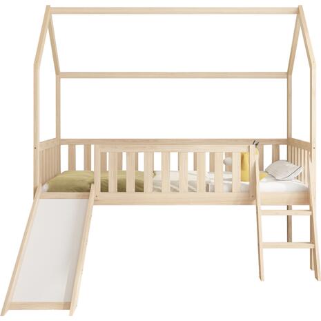 ΠΑΙΔΙΚΟ ΚΡΕΒΑΤΙ τ.MONTESSORI ΜΕ ΤΣΟΥΛΗΘΡΑ PHYLLIS HM701.01 ΞΥΛΟ ΠΕΥΚΟΥ ΦΥΣΙΚΟ ΓΙΑ 90x190εκ