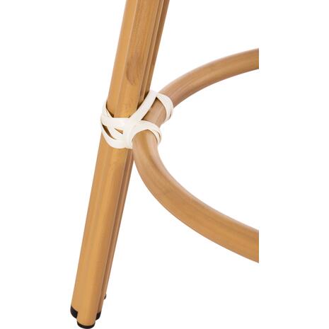 ΣΚΑΜΠΟ ΑΛΟΥΜΙΝΙΟΥ ΜΕΣ.ΥΨΟΥΣ CHINO HM6286.03 BAMBOO LOOK & TEXTILENE ΜΑΥΡΟ 43x43x65Υεκ