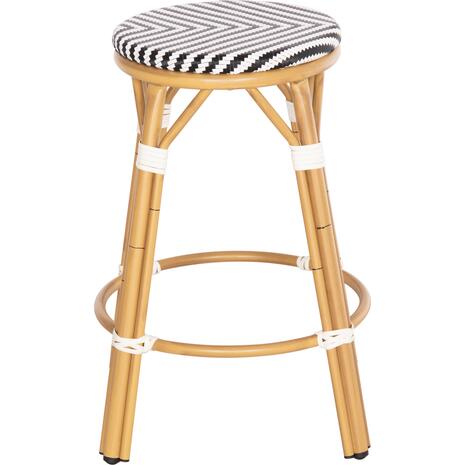 ΣΚΑΜΠΟ ΑΛΟΥΜΙΝΙΟΥ ΜΕΣ.ΥΨΟΥΣ CHINO HM6286.03 BAMBOO LOOK & TEXTILENE ΜΑΥΡΟ 43x43x65Υεκ