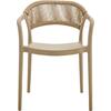 DONNA Πολυθρόνα-Pro Στοιβαζόμενη, PP-UV Tortora, Rope Wicker Φυσικό (Ε3150,3)