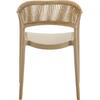 DONNA Πολυθρόνα-Pro Στοιβαζόμενη, PP-UV Tortora, Rope Wicker Φυσικό (Ε3150,3)